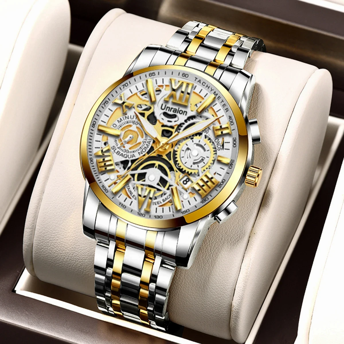 UNRAION STAINLESS STEEL MEN'S QUARTZ WATCHES